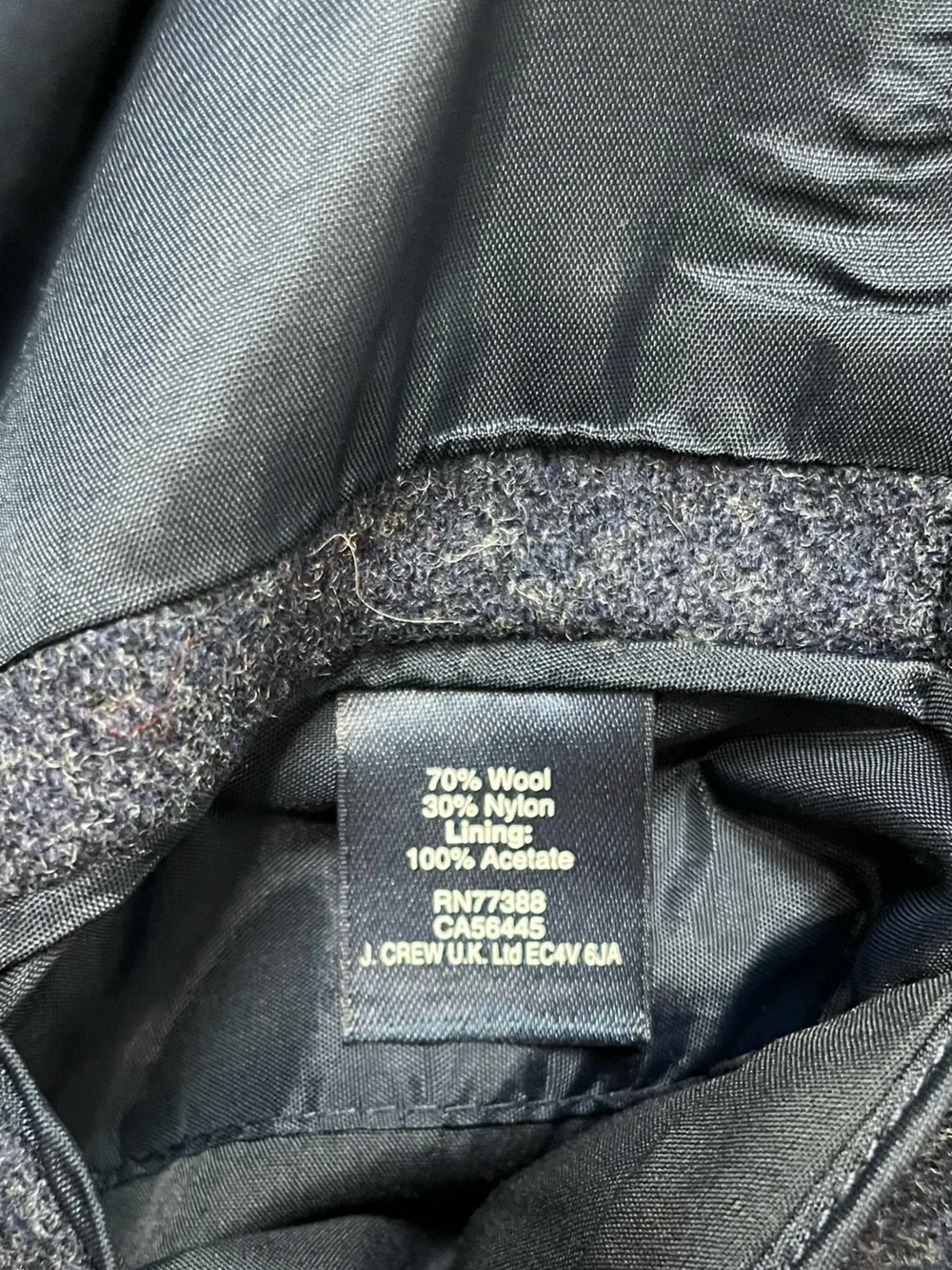 J. Crew Navy Blue Wool Tweed Two-Button Blazer Jacket Size 36S